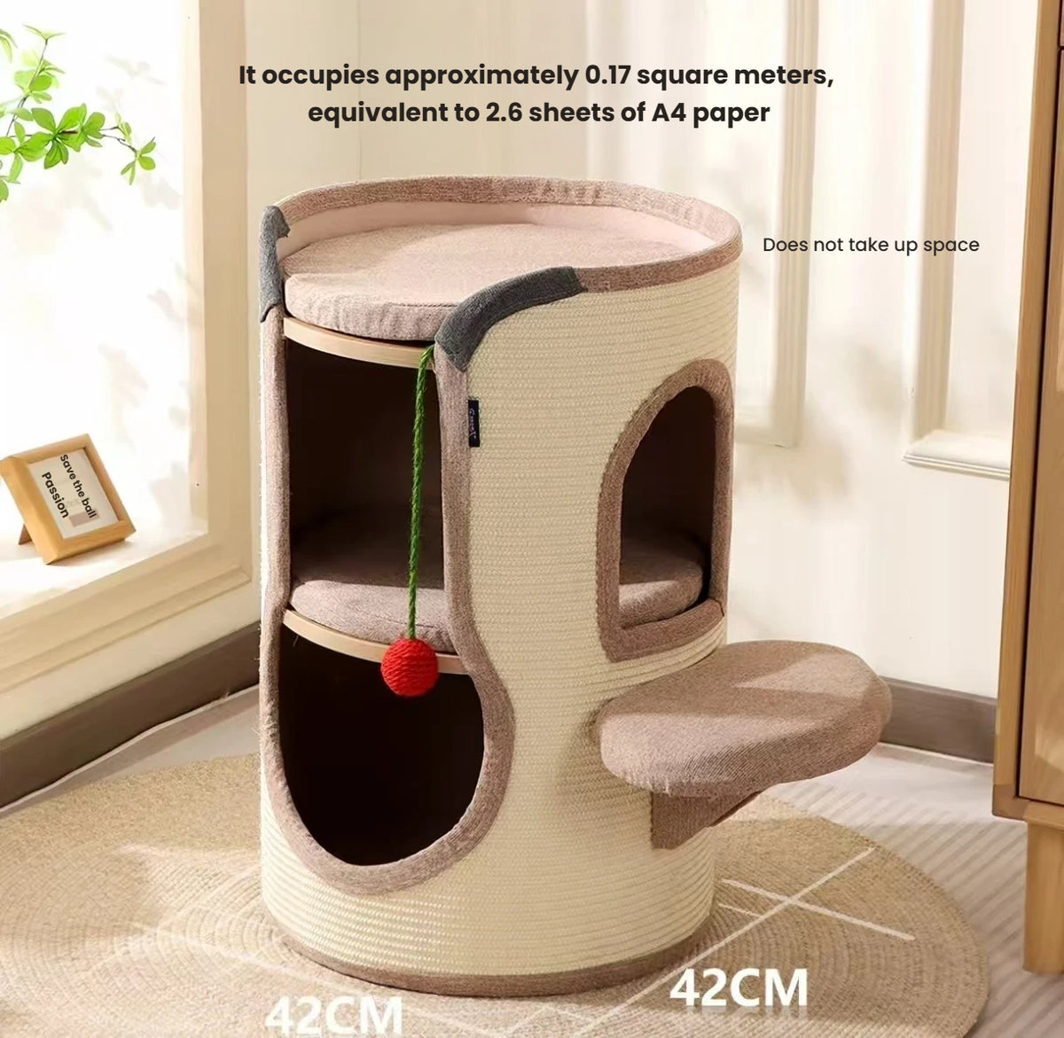 2-Tier Cat Tree House: All-Season Cat Bed with Scratcher