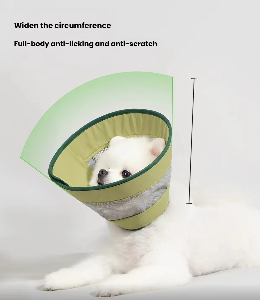 HiDREAM Breathable Mesh Pet Recovery Cone - Anti-Lick Soft Elizabethan Collar for Dogs & Cats
