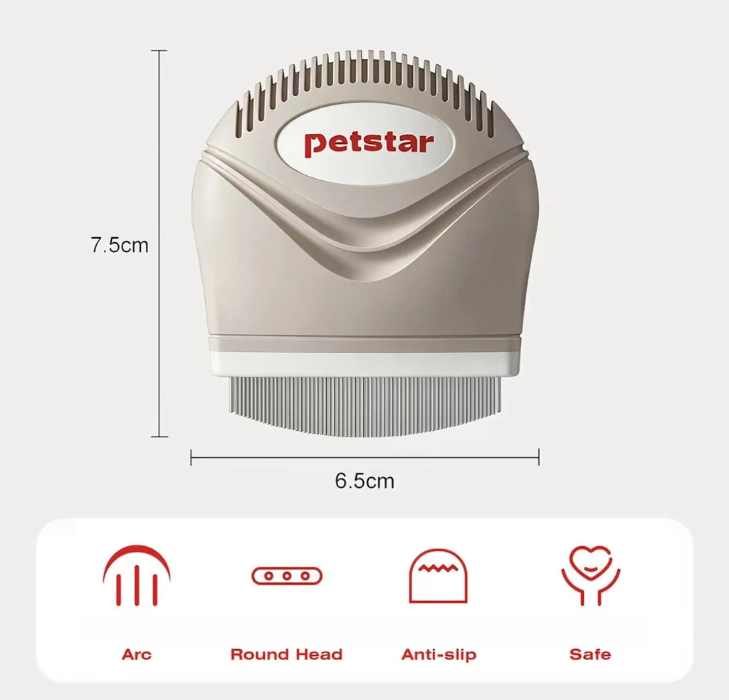 Petstar Facial Grooming Brush for Cats & Dogs, Deshedding Comb