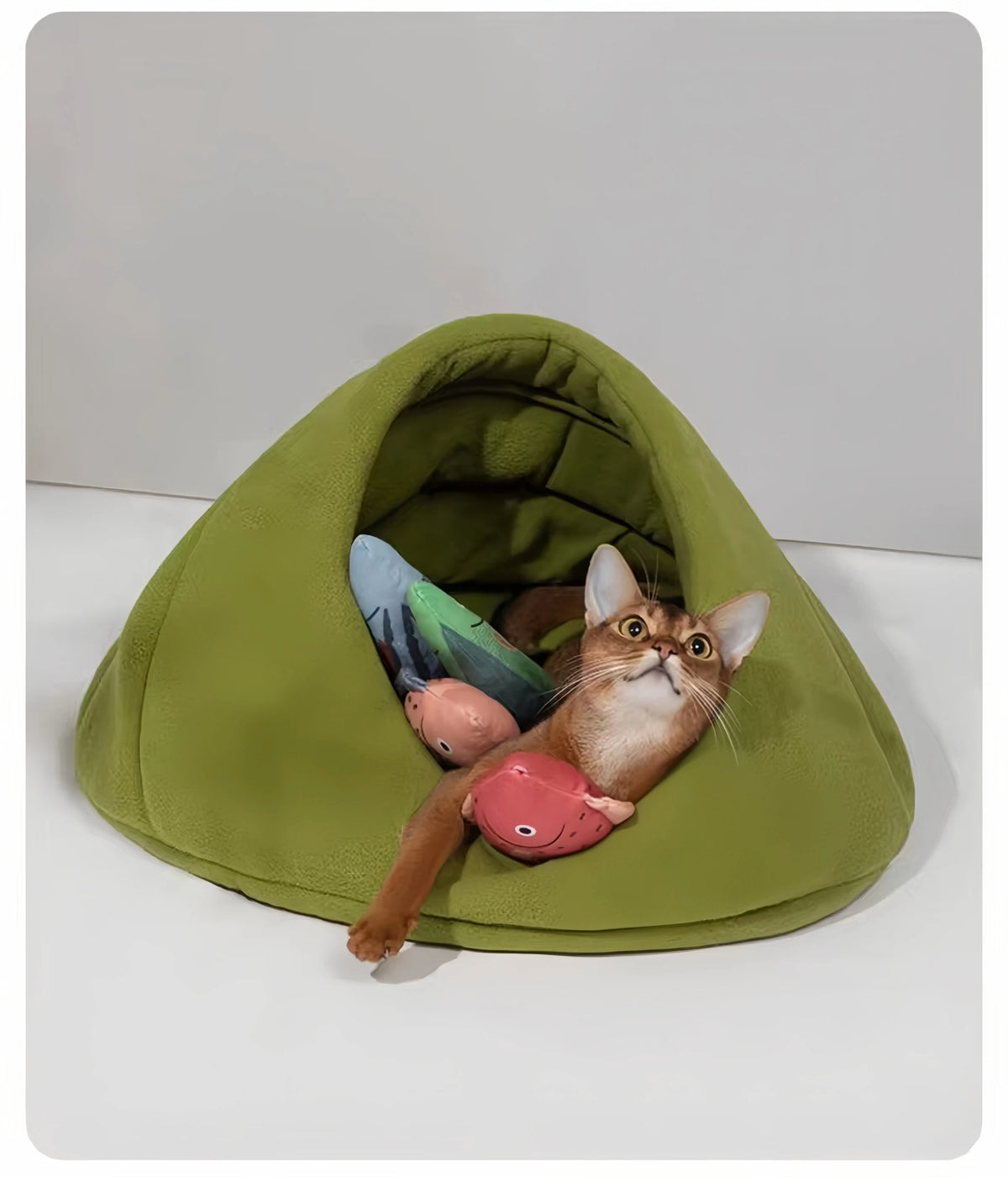 HiDREAM Semi-Enclosed Cat Bed, Cozy Fleece Nest for Cats & Kittens