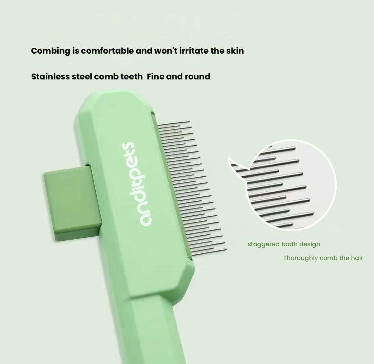 Pet Deshedding Comb for Cats & Dogs, Hair Removal Grooming Tool