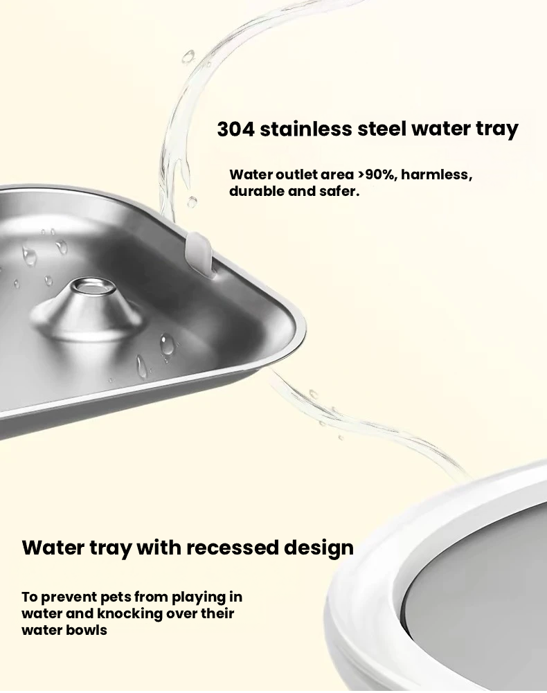 Redminut Pump-Free Stainless Steel Pet Water Fountain