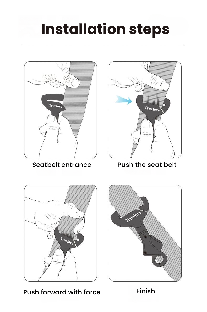 Truelove Vehicle Seat Belt Safety Buckle Lock, Fit Pet Harness Dog Car Travel Portable Lightweight
