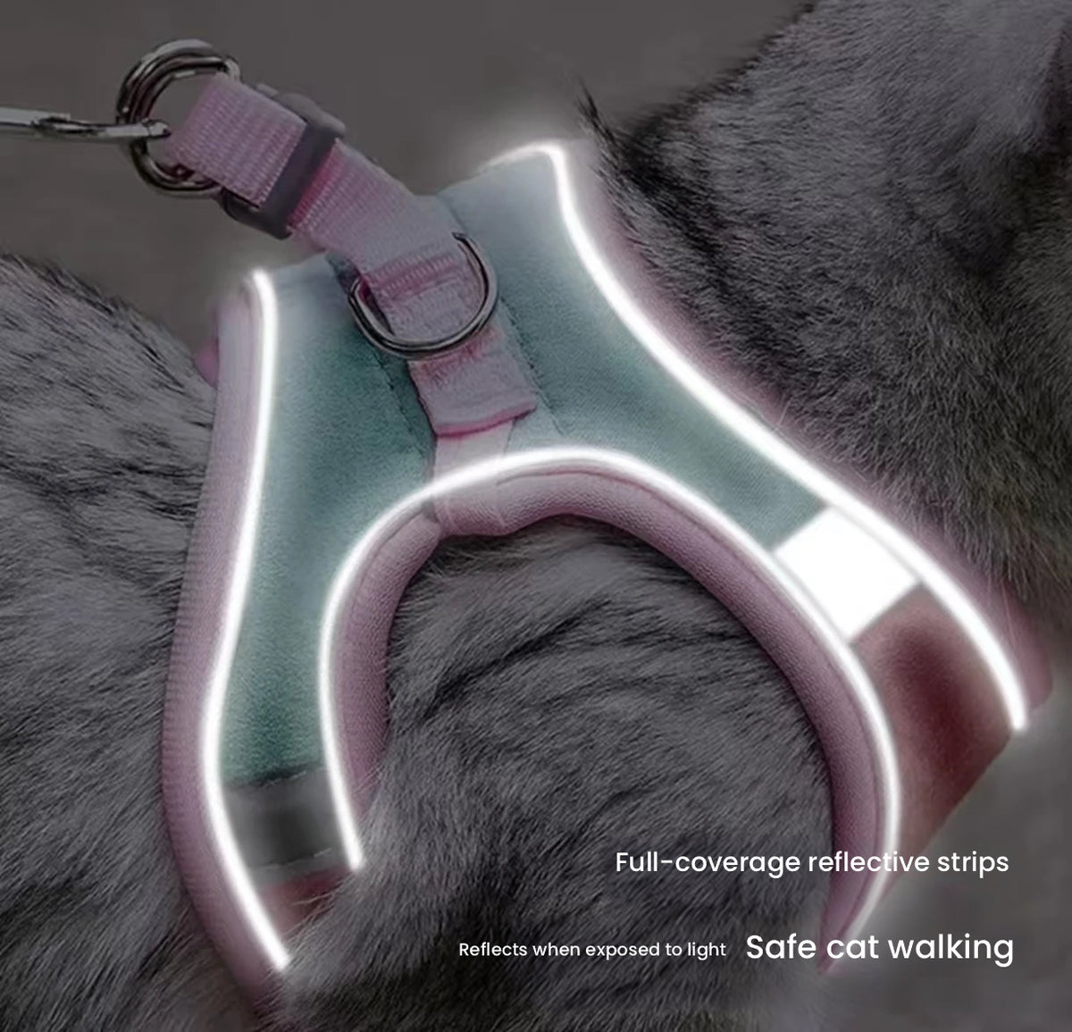 Reflective Cat Harness with Leash, Escape-Proof Vest Design