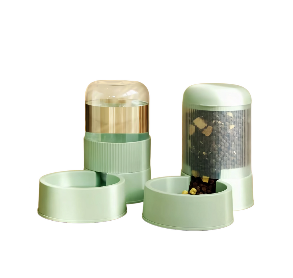 Non-Electric Pet Feeder & Water Dispenser: Cat & Dog Food and Water Station