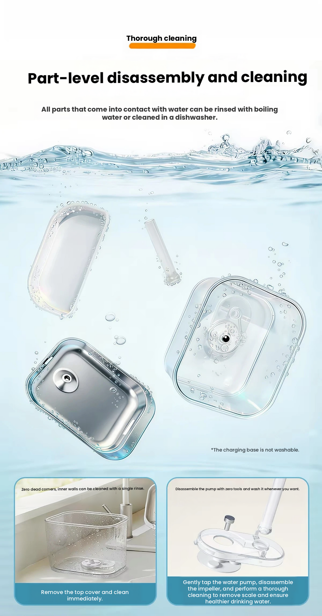 Redminut Pump-Free Stainless Steel Pet Water Fountain