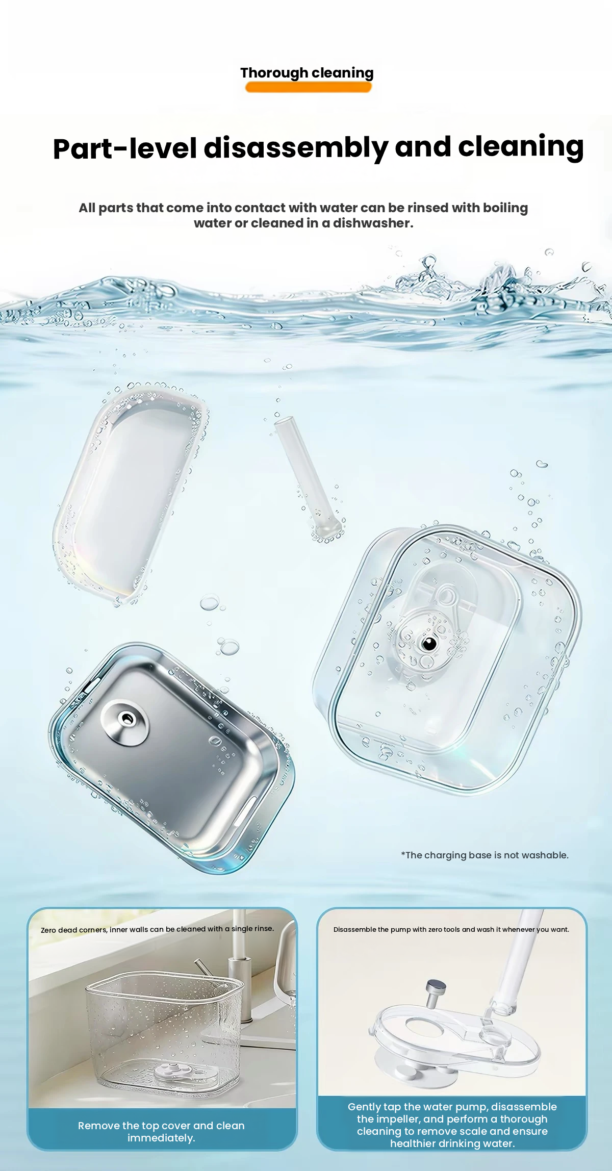Redminut Pump-Free Stainless Steel Pet Water Fountain