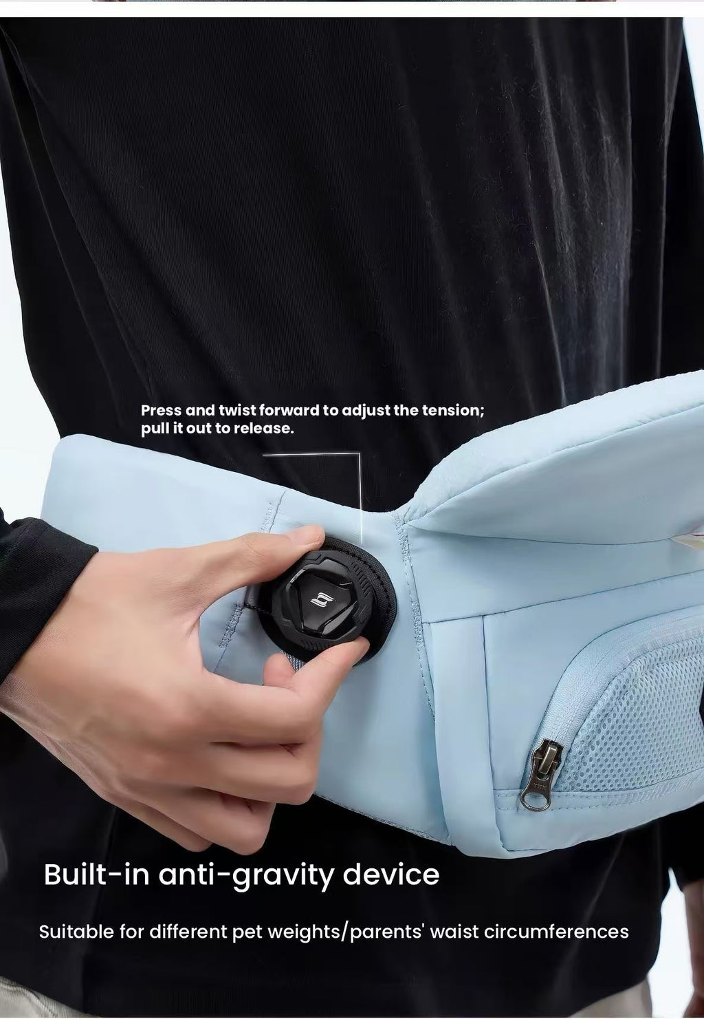CHOSINGO Foldable Pet Waist Carrier for Small Dogs & Cats