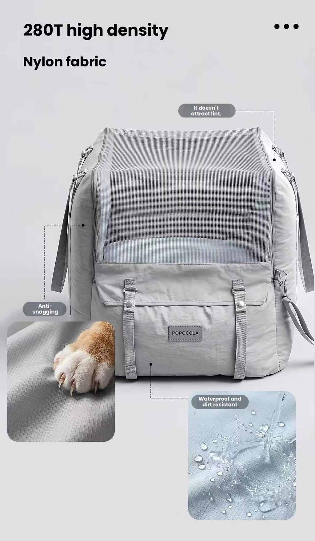 POPOCOLA Dog Car Seat Bed – Safe & Comfortable Travel Carrier for Small Dogs