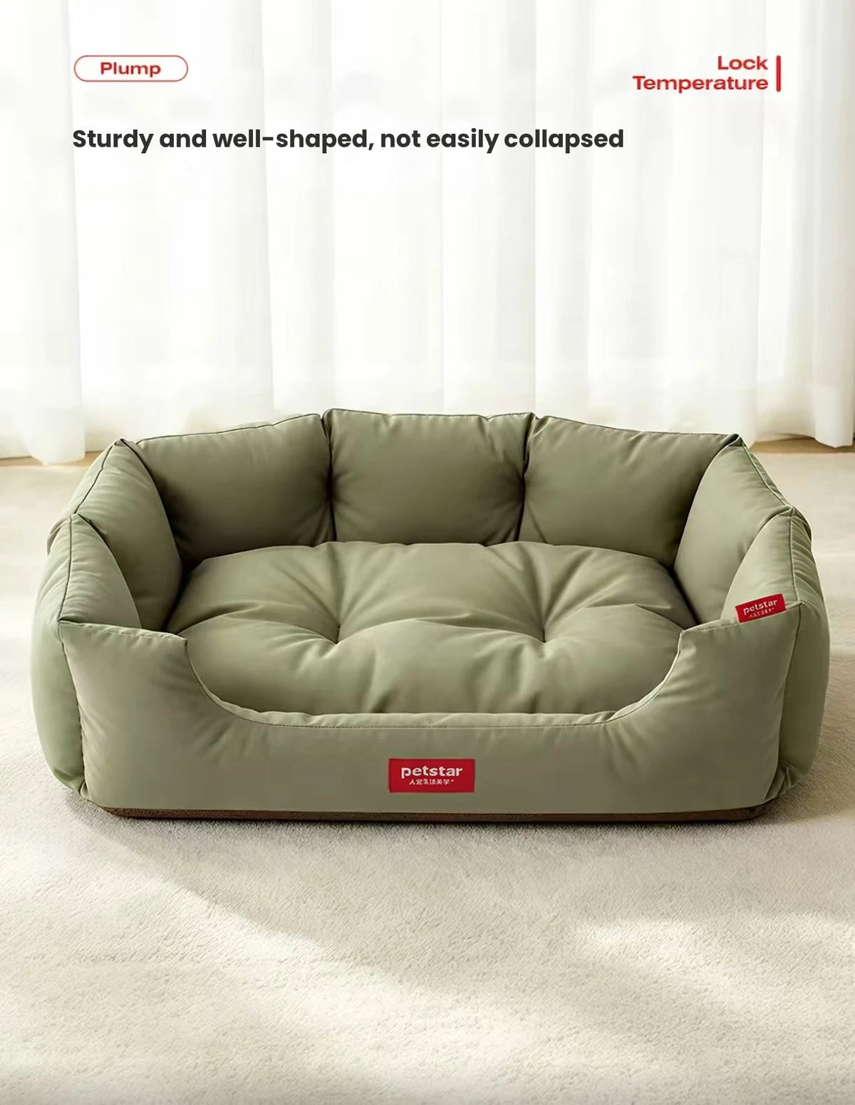 Cat sleeping in the green Petstar bolster bed