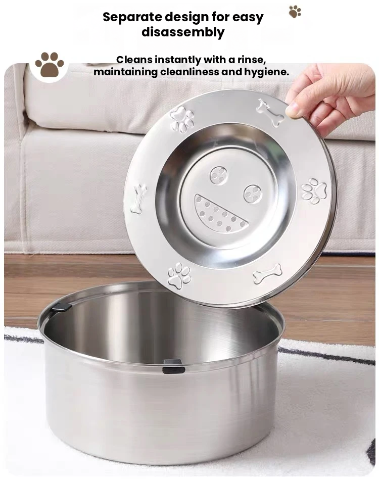 POPOCOLA Stainless Steel Floating Pet Water Bowl – Spill-Resistant Design