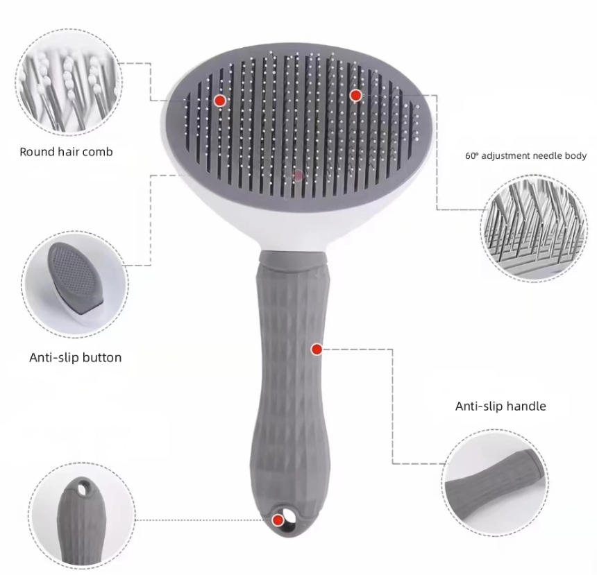 Pet Grooming Brush for Cats & Dogs, Deshedding Hair Remover
