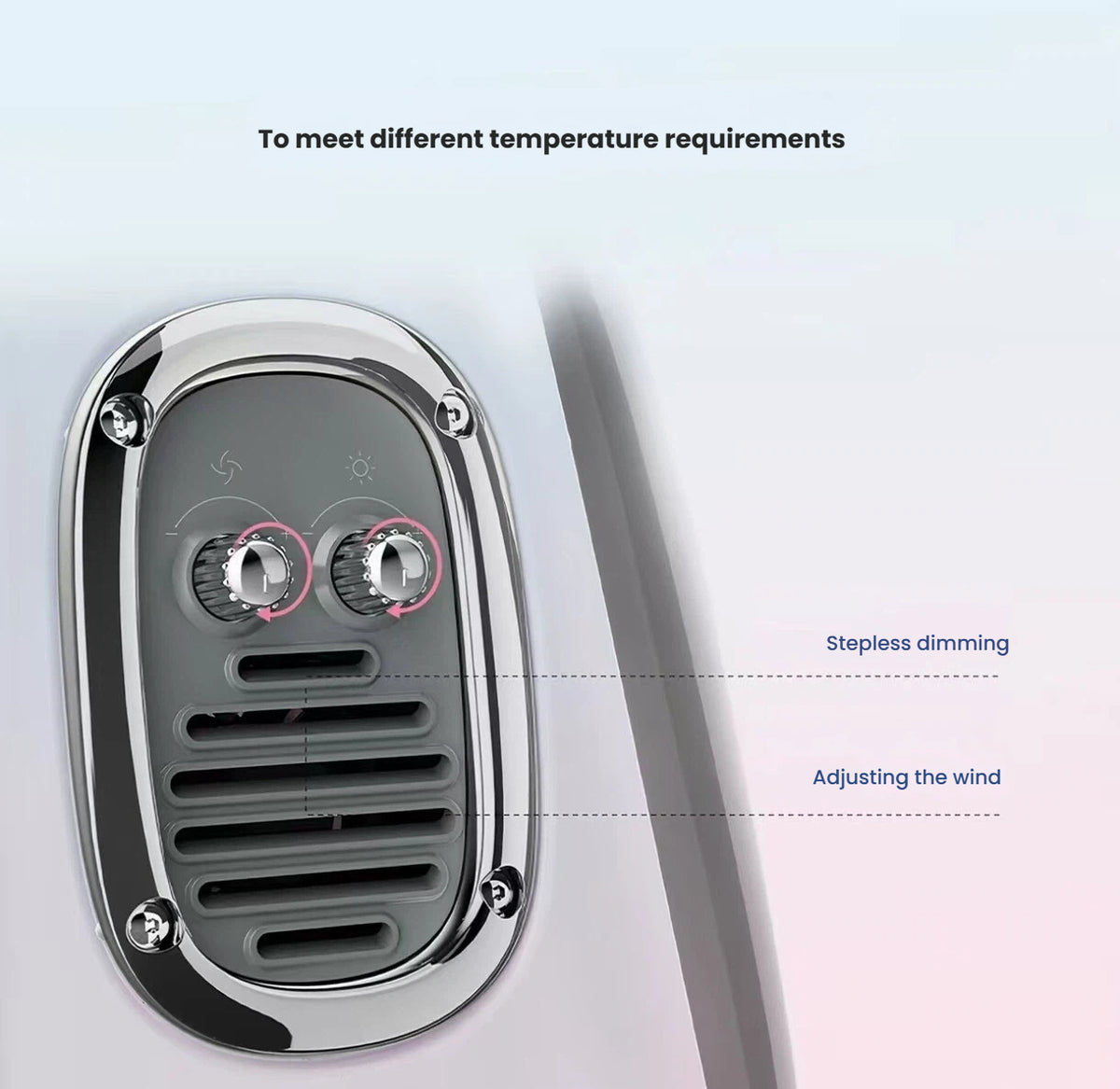 Adjustable fan and light controls on the PETKIT cat carrier