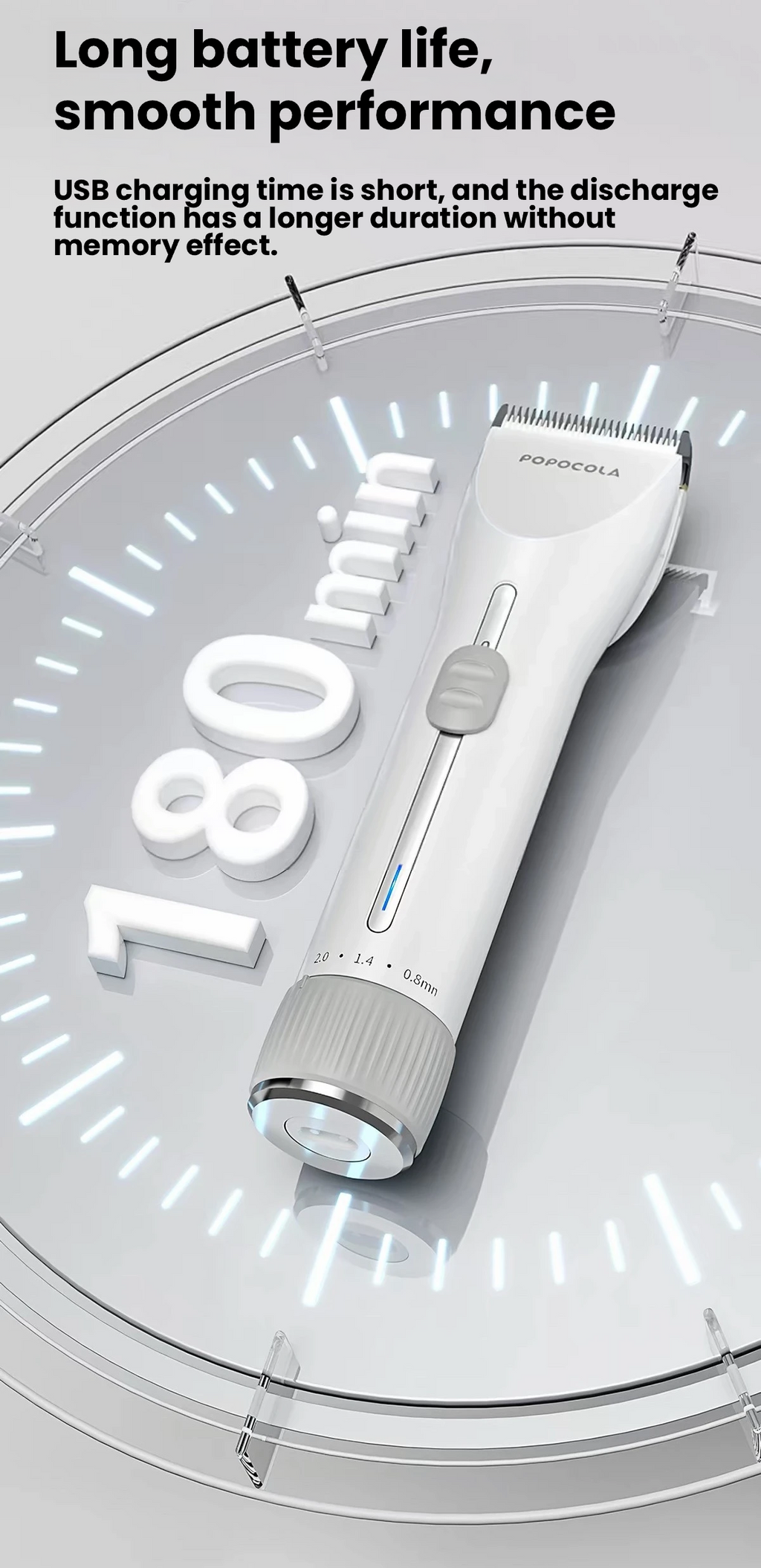 POPOCOLA Pet Grooming Clipper for Large Dogs – High-Power Electric Trimmer.