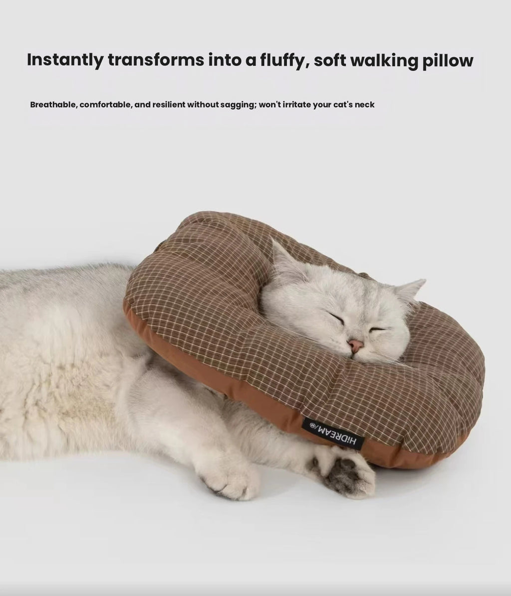 HiDREAM Toast Soft Cat Recovery Collar - Anti-Lick Pillow Cone for Kittens & Male Cats