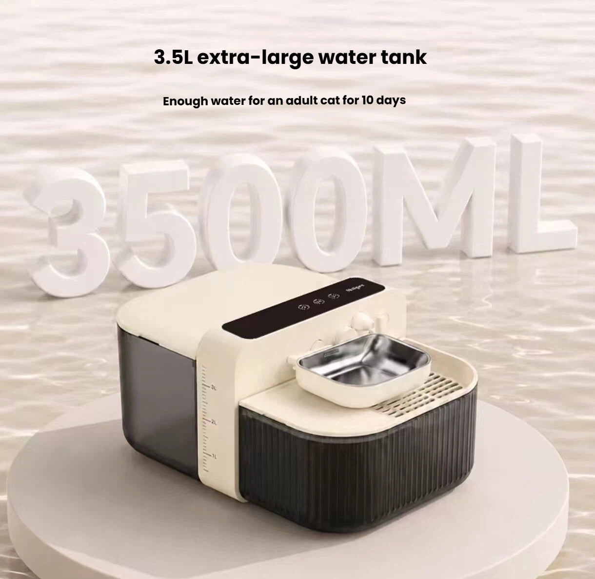 Naipet Cordless Automatic Cat Water Fountain