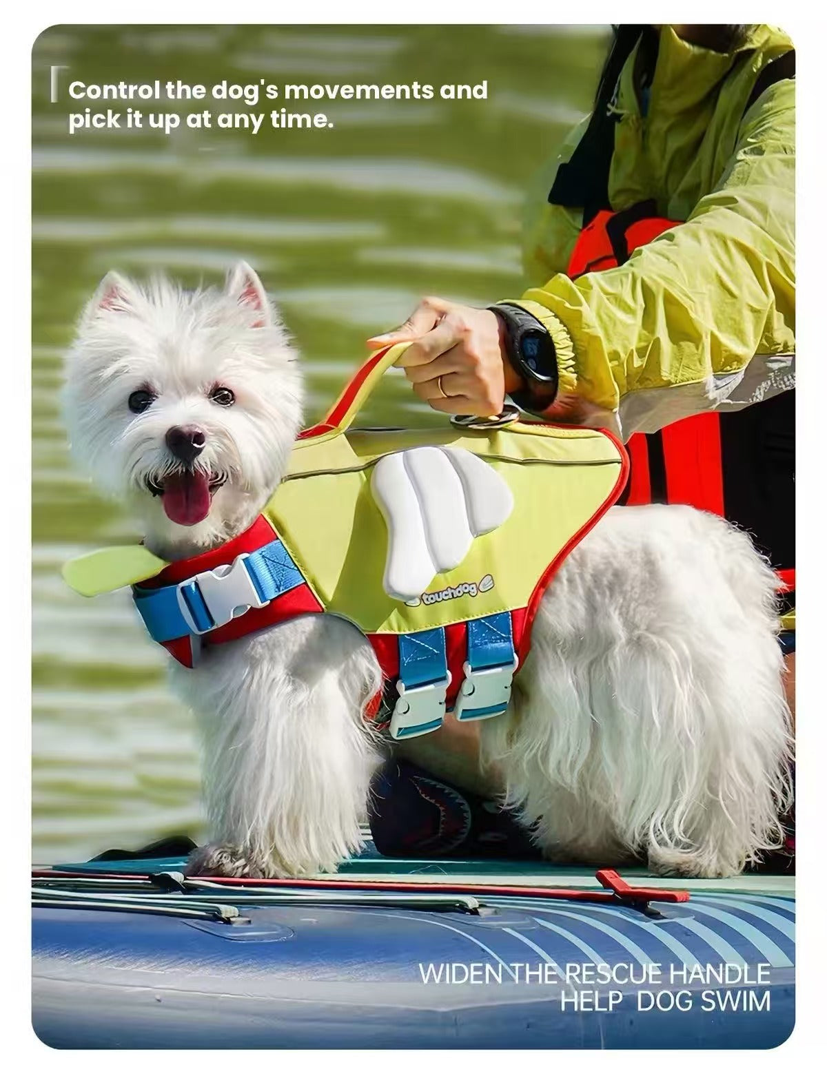 Touchdog Dog Life Jacket – Adjustable Buoyancy Vest for Swimming & Water Activities