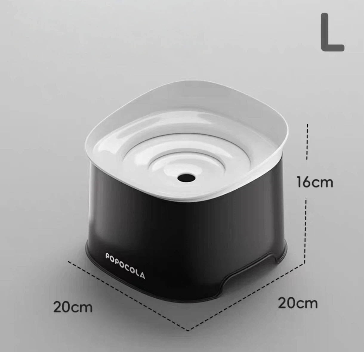 Large Popocola floating-disk bowl dimensions of 20 by 20 by 16 centimetres