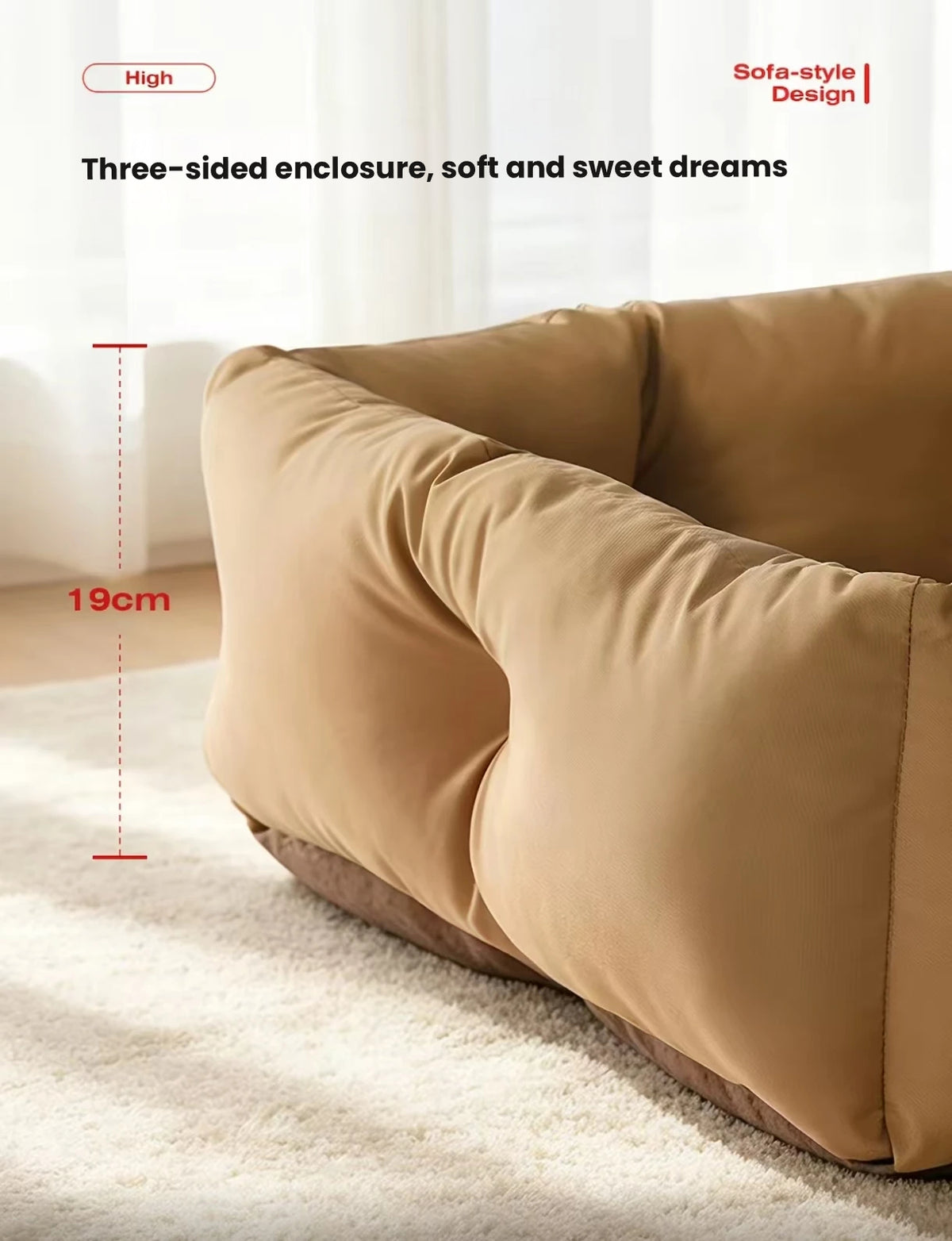 Raised side walls on the Petstar bolster pet bed