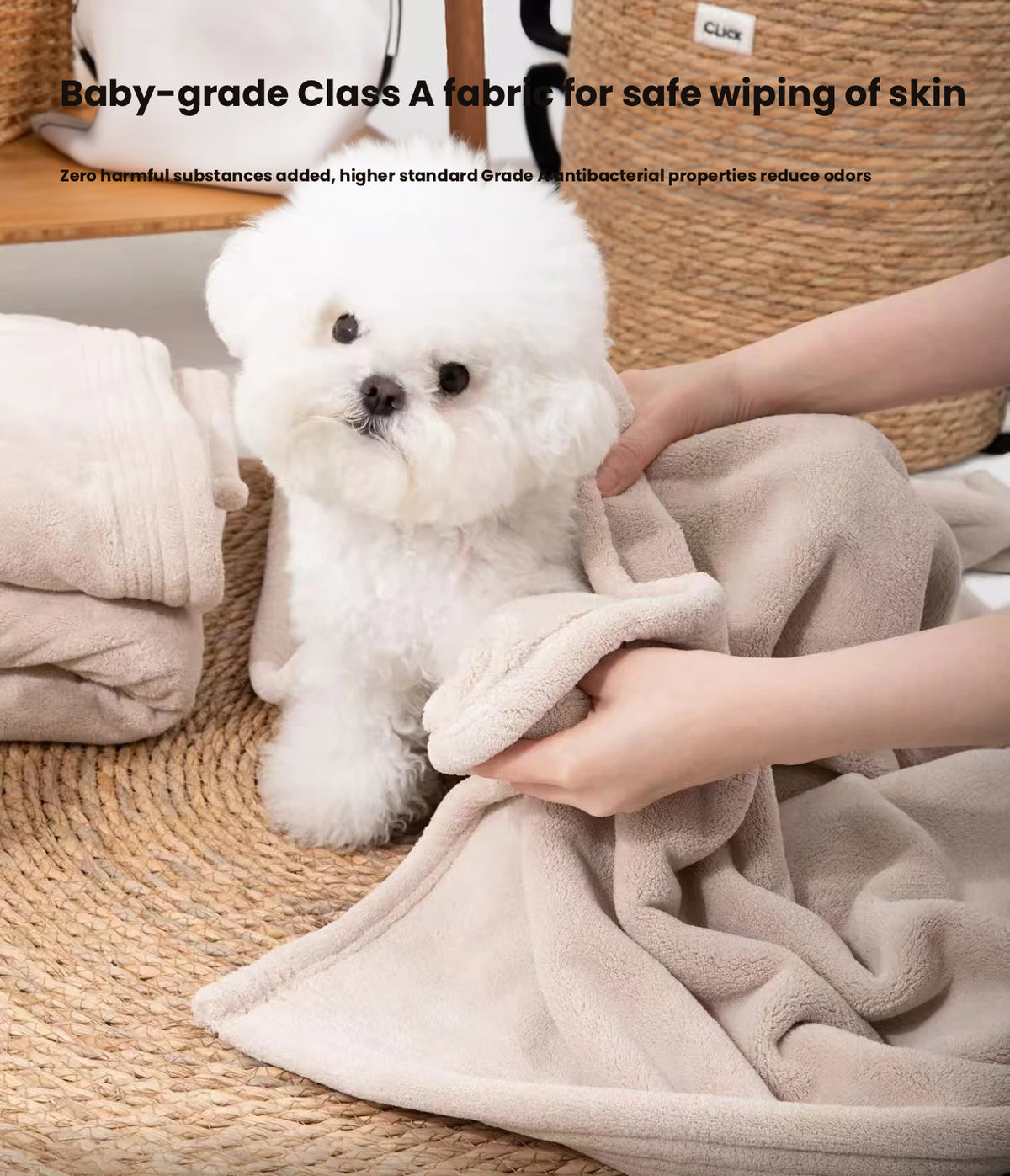 HiDREAM Super Absorbent Microfiber Pet Bath Towel - Thick Quick-Dry Towel for Dogs & Cats
