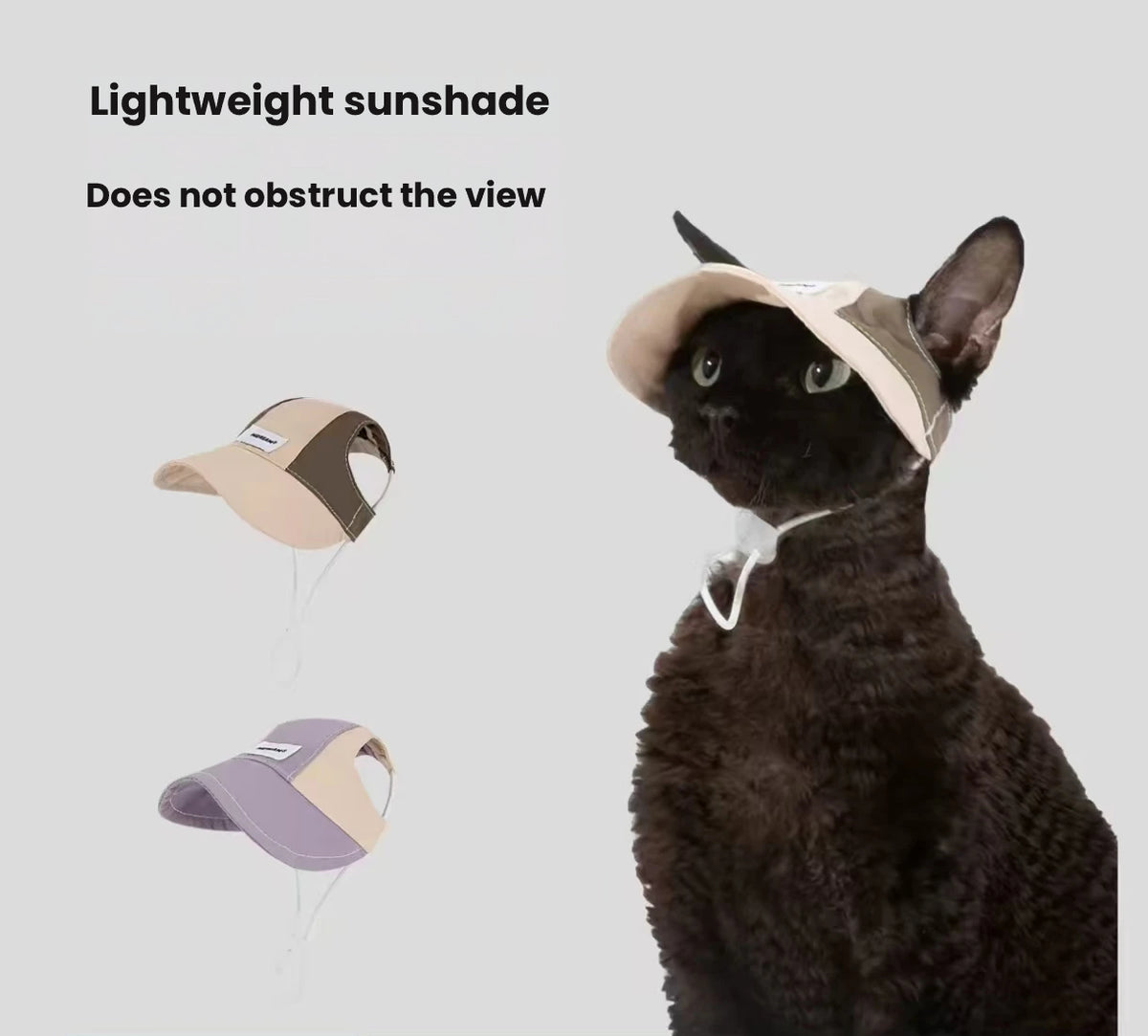 HiDREAM Cat Sun Hat with Ear Holes - Adjustable Sun Protection Cap for Cats