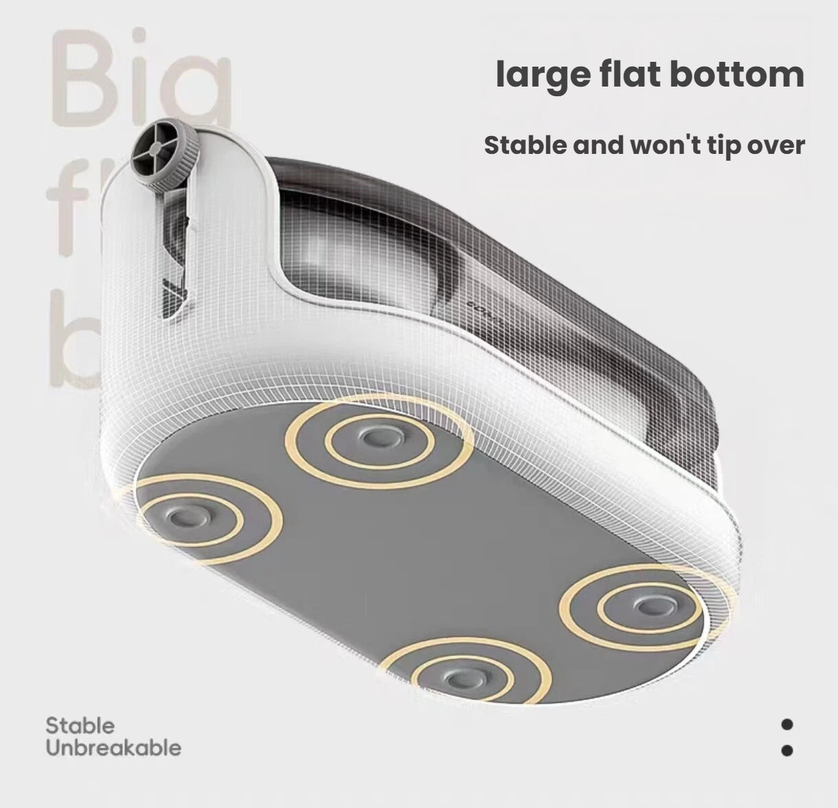 Anti-slip underside of the Popocola adjustable raised pet bowl
