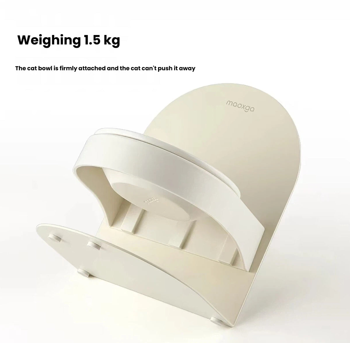 Underside of the weighted Miao Xiang Jia adjustable cat bowl stand