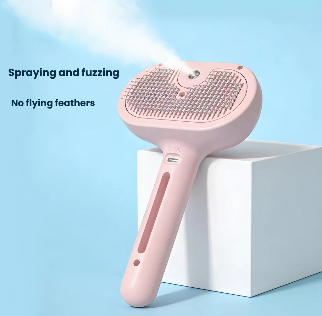 Spray Pet Grooming Brush for Cats & Dogs, Deshedding Comb