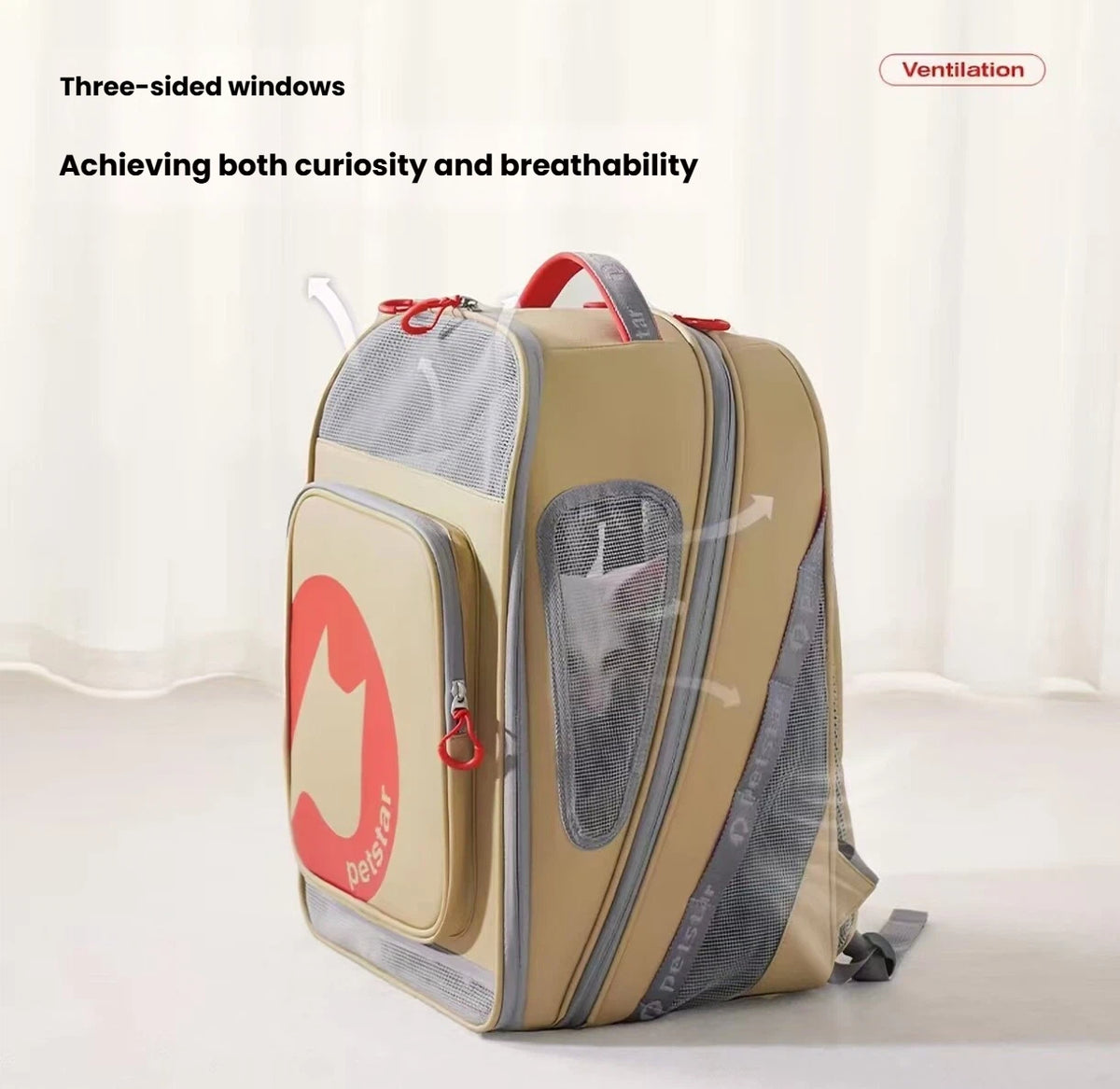 Petstar Expandable Pet Carrier Backpack, Breathable Cat & Dog Travel Bag