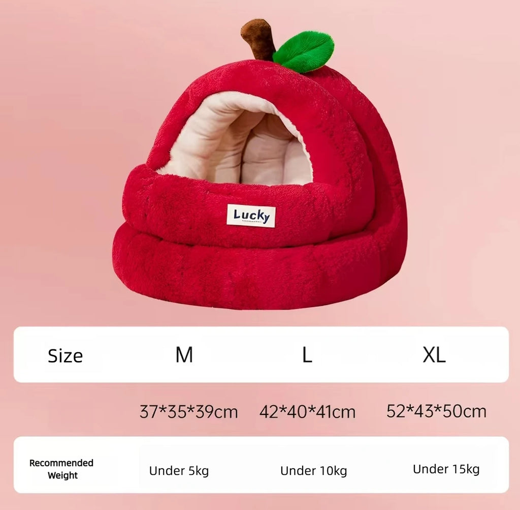 2026 New Year Winter Cat Bed: Thick, Warm & Semi-Enclosed Pet Bed