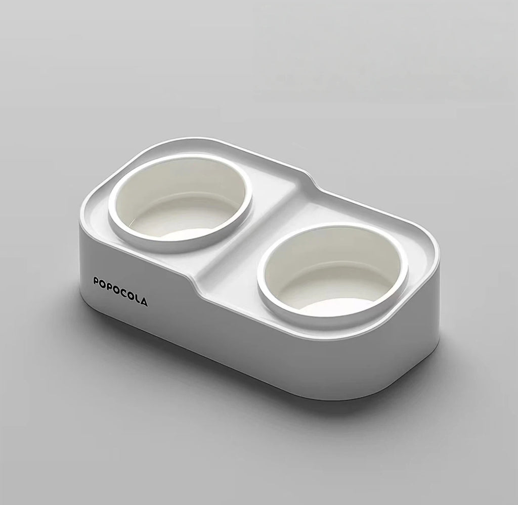 Tilted Ceramic Anti-Tipping Pet Food Water Bowl