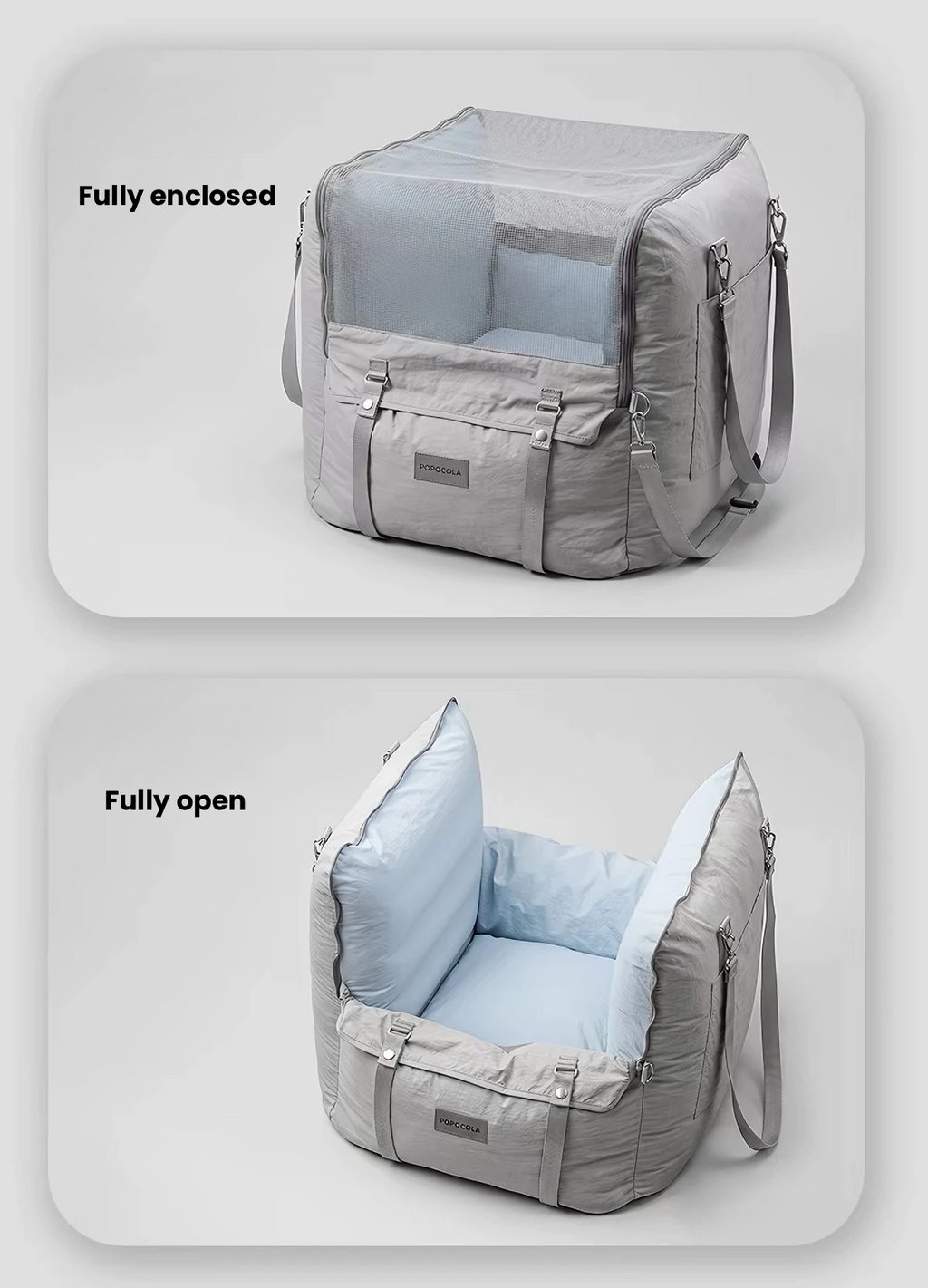 POPOCOLA Dog Car Seat Bed – Safe & Comfortable Travel Carrier for Small Dogs