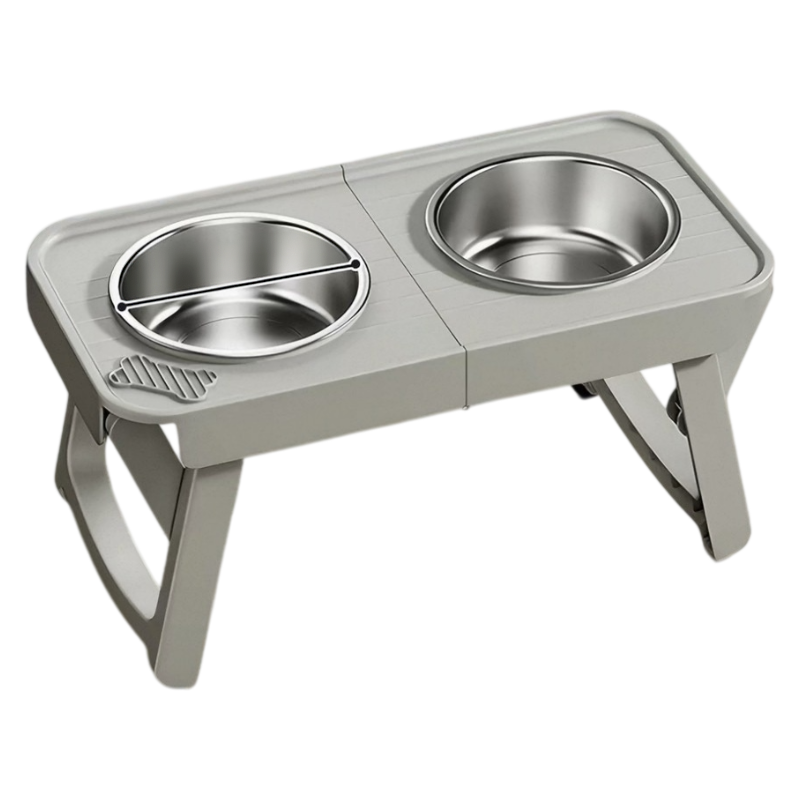 JKULnlnG Adjustable Raised Stainless Steel Dog Bowl