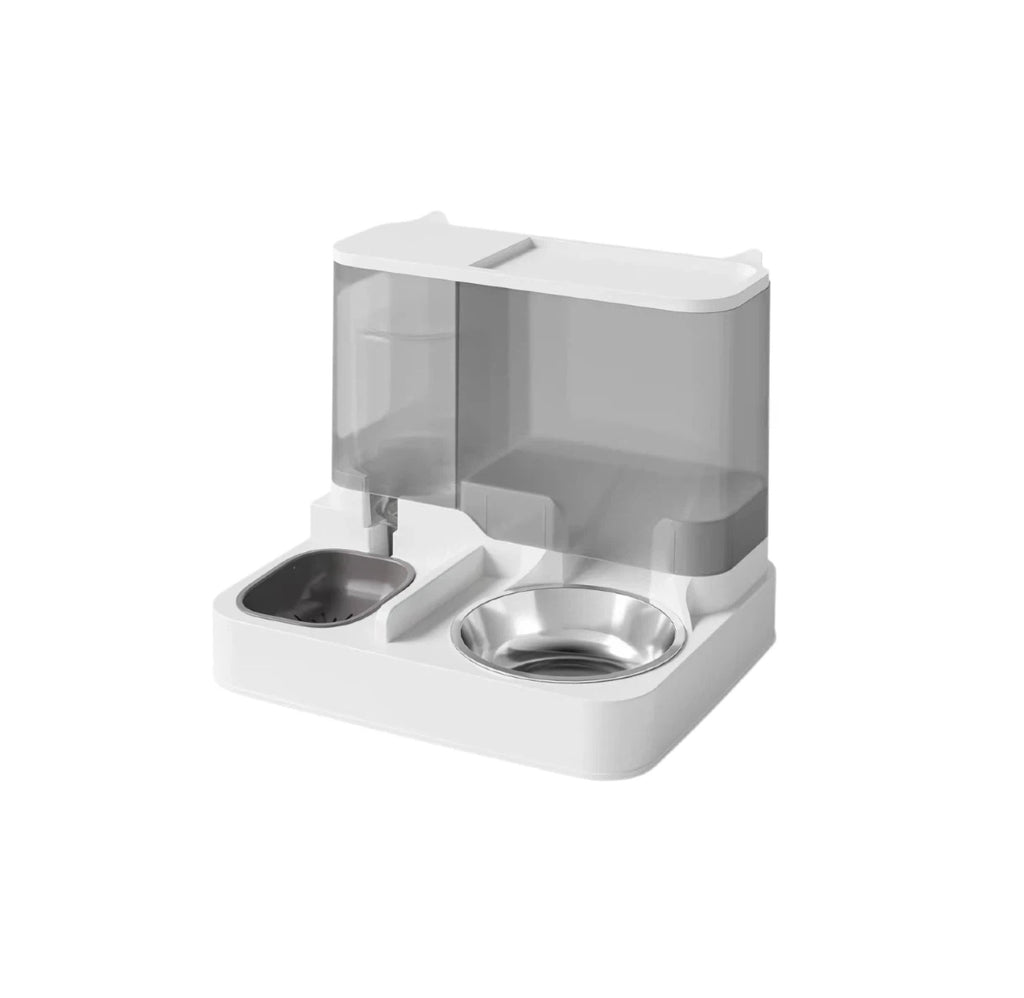 2-in-1 Gravity Pet Water Dispenser Food Bowl