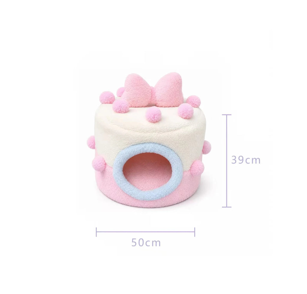 M&WCCO Soft Pink Enclosed Pet Cave Bed - Thickened Winter Warm Washable Nest for Cats & Dogs
