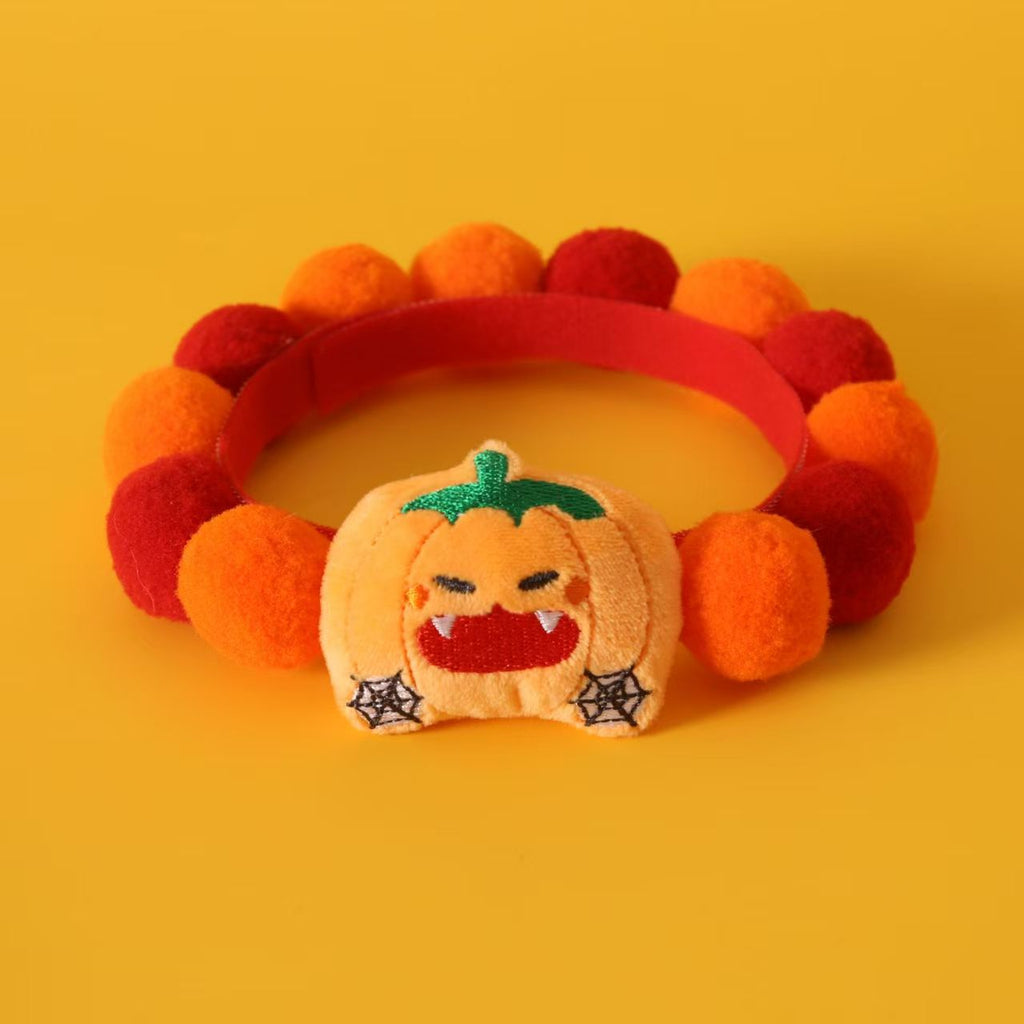 Halloween Pet Collar, Pumpkin Ghost Costume for Cats & Dogs
