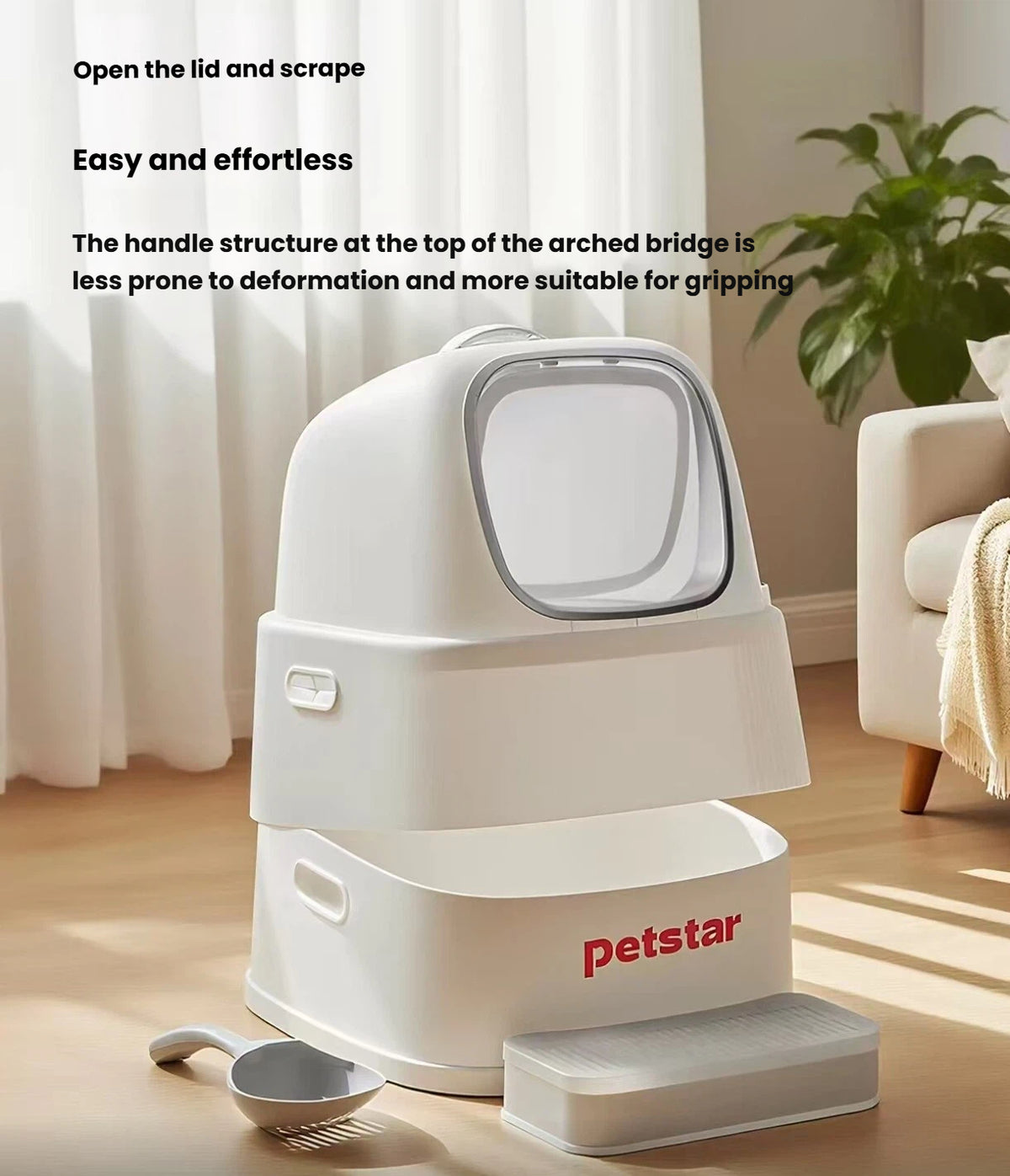 Petstar Large Enclosed Cat Litter Box with Odor Control