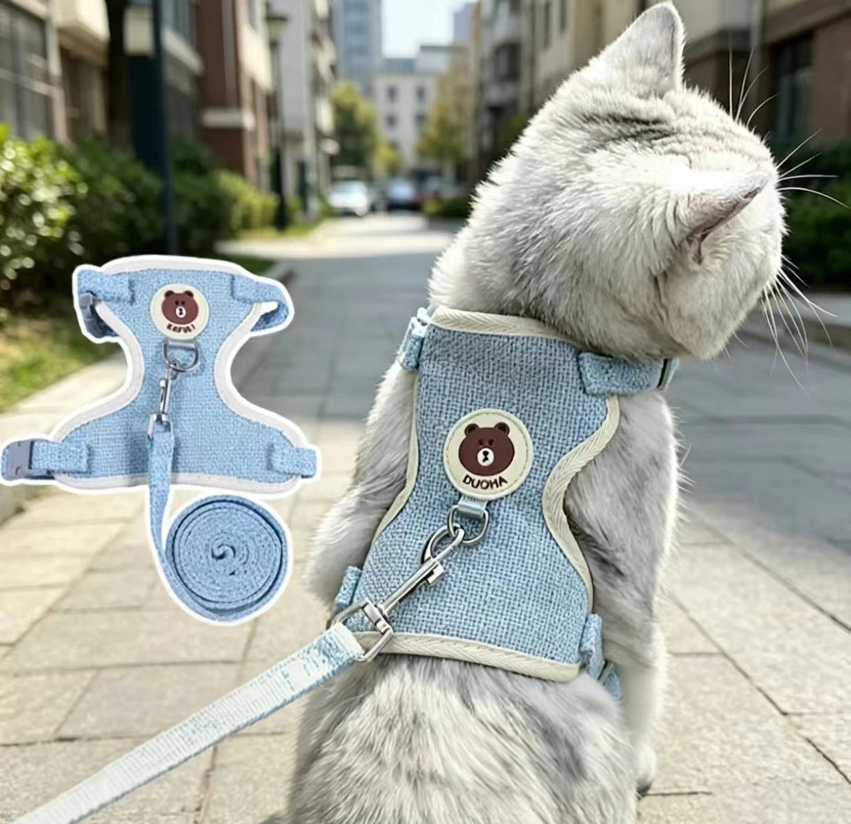 Escape-Proof Cat Harness with Leash, Small Dog Walking Set