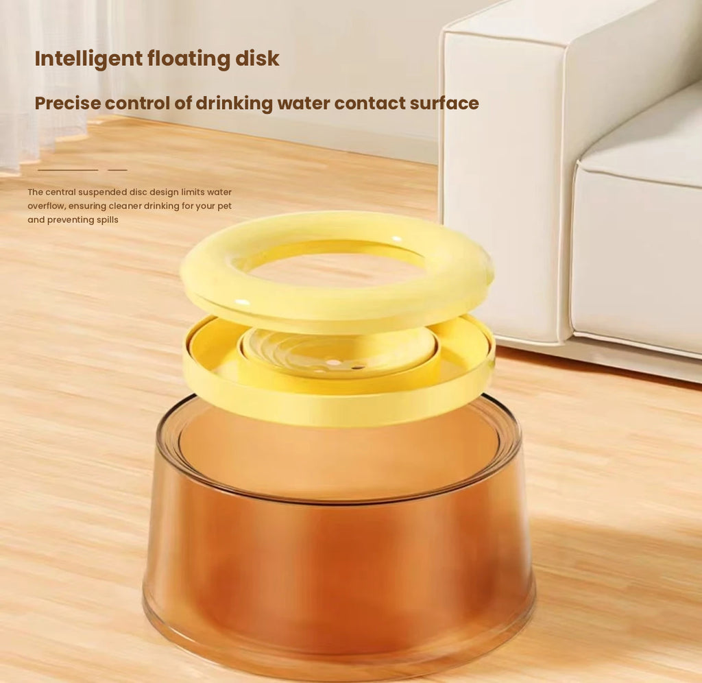 Floating Dog Water Bowl, Splash-Proof Anti-Spill Pet Bowl