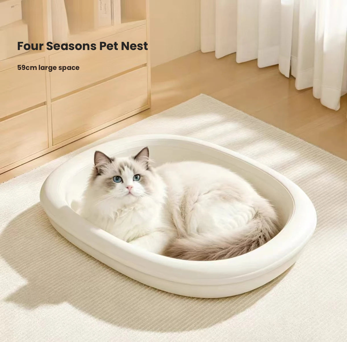 LuckyPetland Washable Pet Bed for Cats & Small Dogs, All-Season