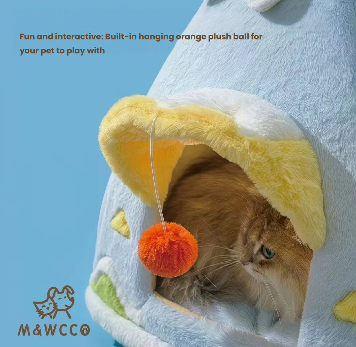 M&WCCO Enclosed Pet Tent Bed - Thickened Winter Warm Washable Cave for Cats & Small Dogs