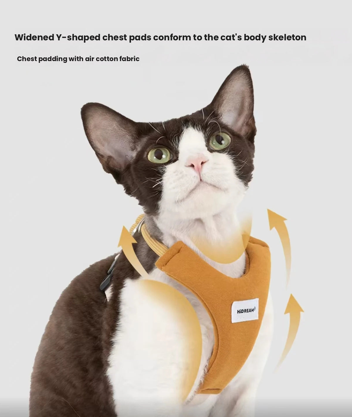 HiDREAM Escape-Proof Cat Harness and Leash Set - Y-Shape No-Choke Crossbody Walking Harness