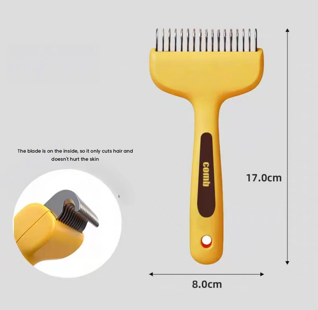 Pet Detangling Comb for Cats & Dogs, Long Hair Deshedding Brush
