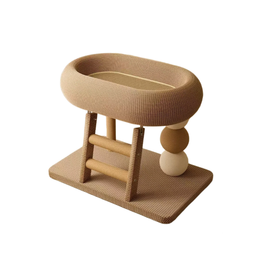 Sisal Cat Scratcher Bed: Space-Saving Cat Tree & Toy