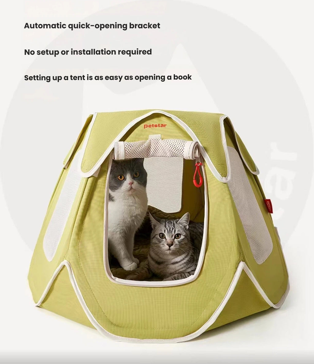 Petstar Portable Cat Tent, Foldable Semi-Enclosed Cat Bed