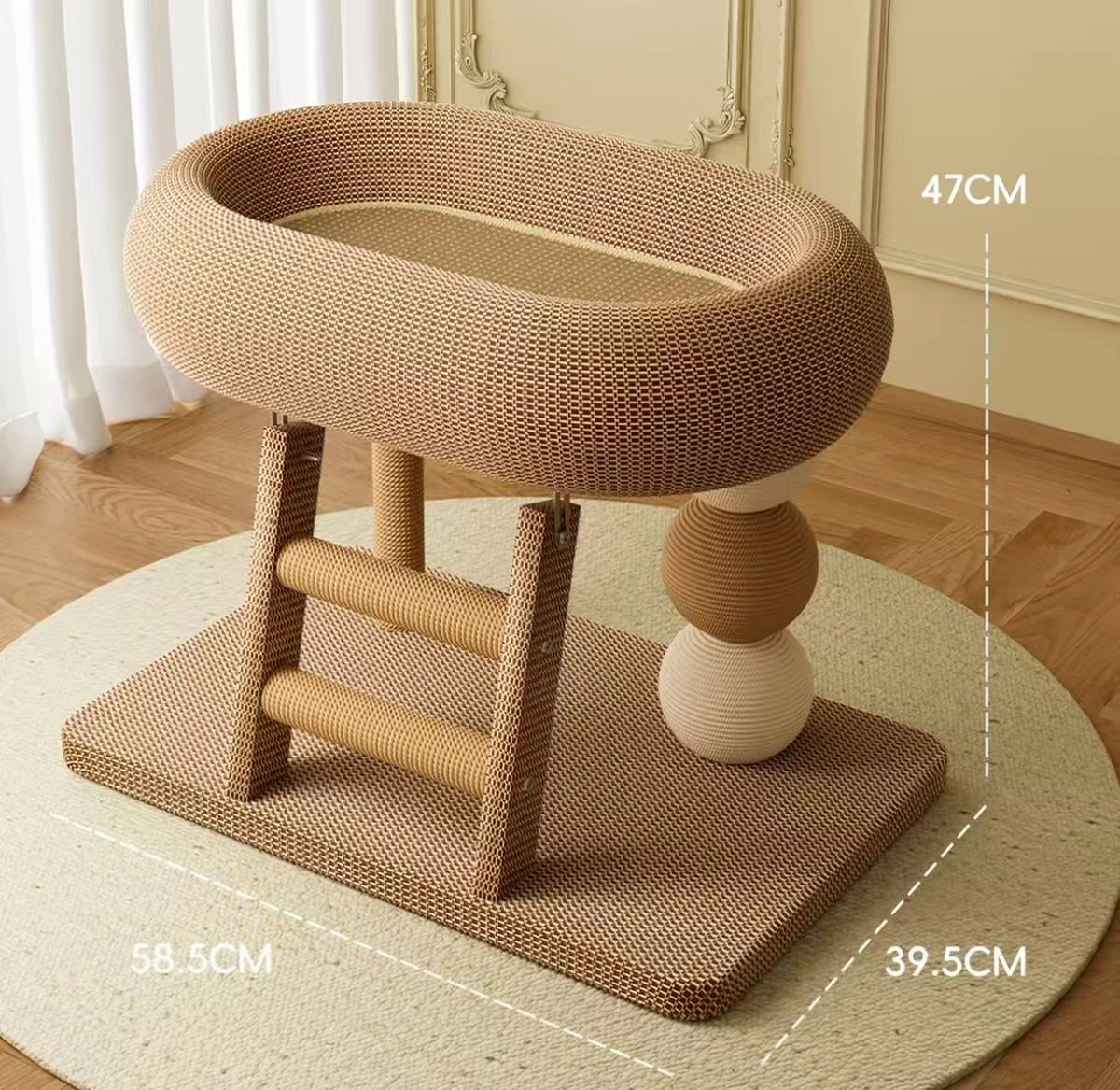 Sisal Cat Scratcher Bed: Space-Saving Cat Tree & Toy