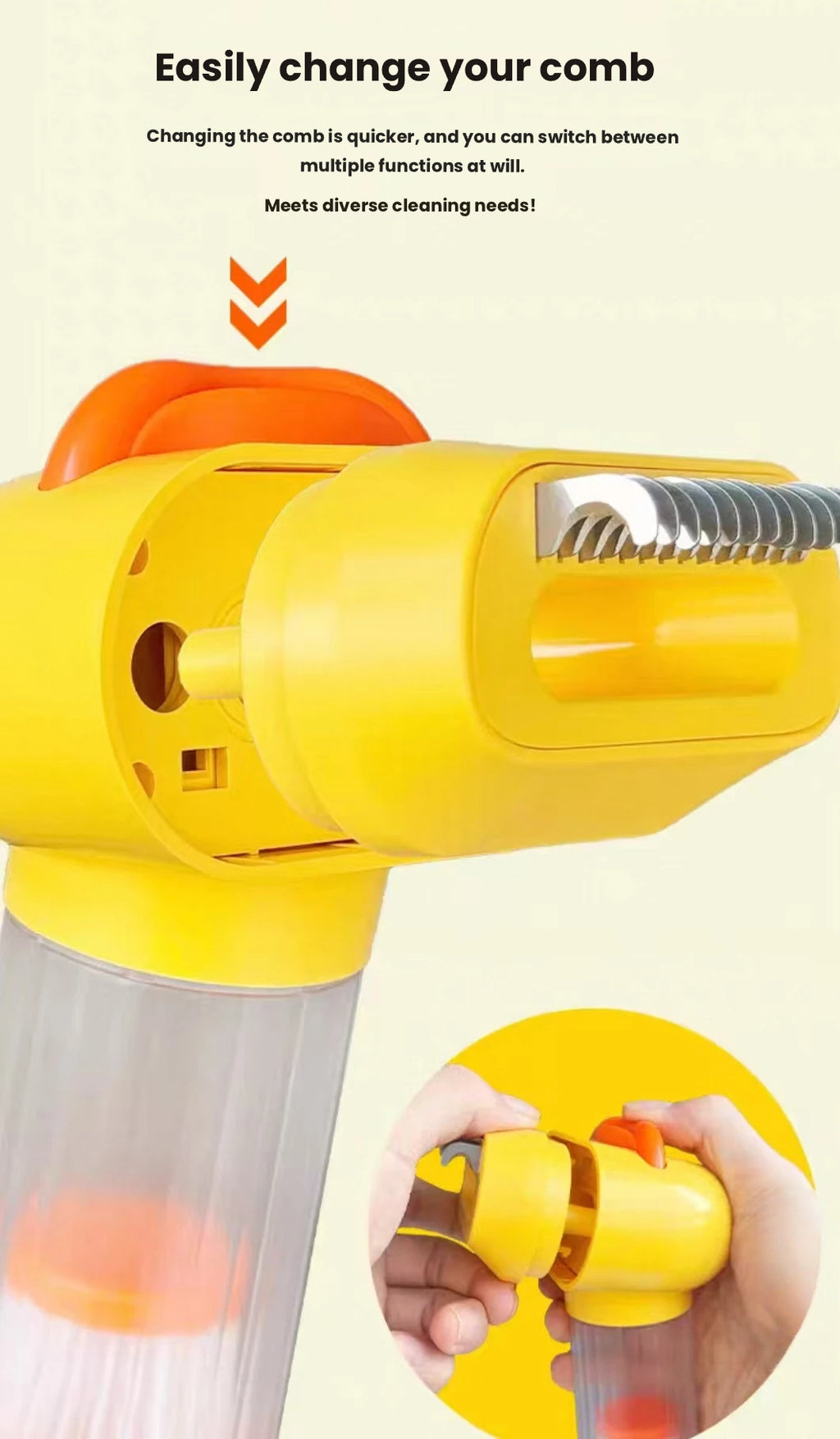 Cordless Pet Hair Remover, Grooming Brush for Cats & Dogs