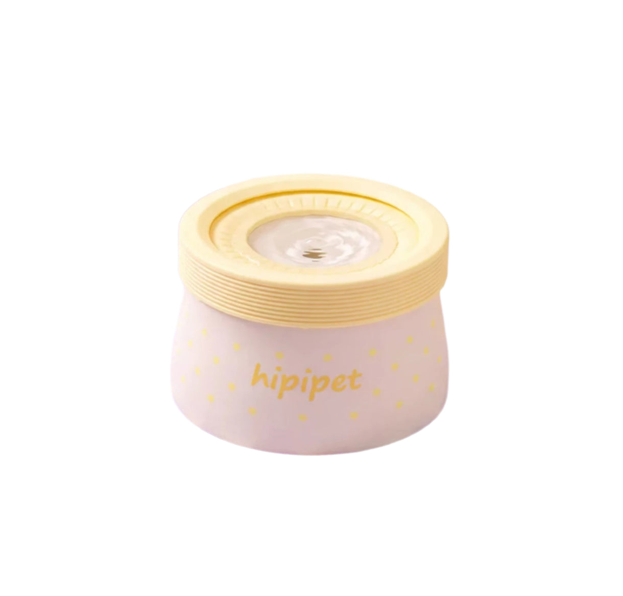 Yellow and pink Hipipet 600 ml floating-disk pet water bowl