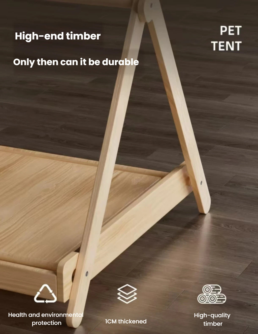 Wooden Cat Tent Bed: No-Assembly, All-Season & Semi-Enclosed