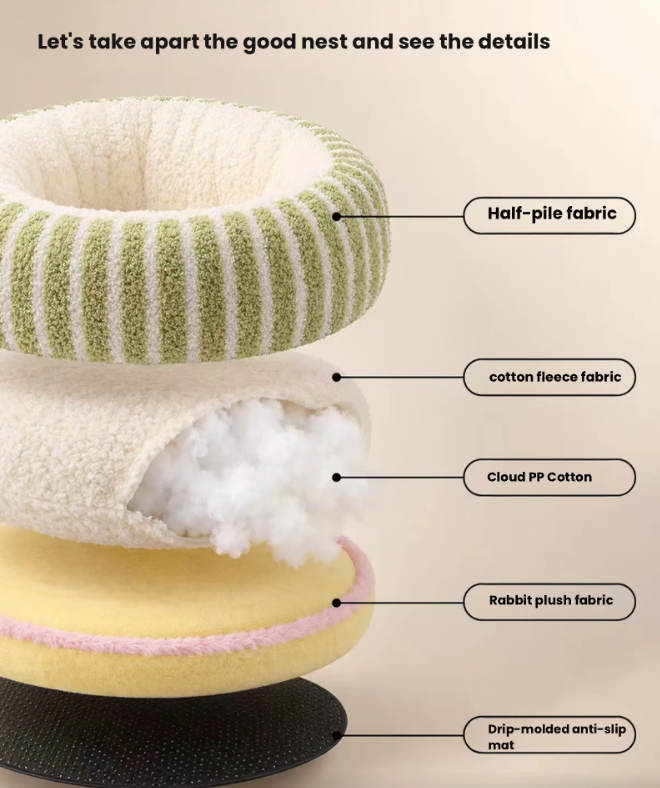 All-Season Semi-Enclosed Cat Sofa Bed - Thick Warm Security Pet Bed for Dogs